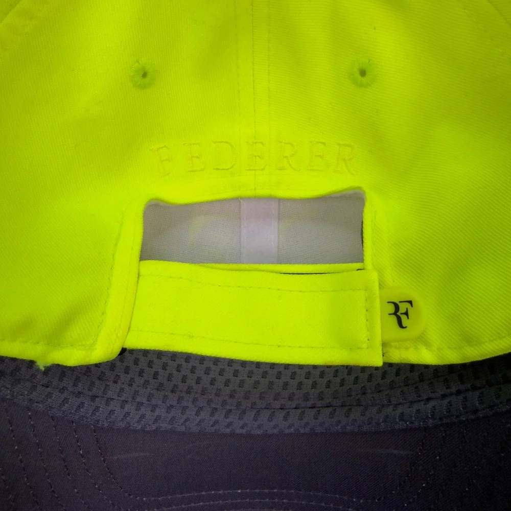 Nike Roger Federer RF Legacy91 Dri-Fit Hat Neon Yellow Adjustable Tennis Cap